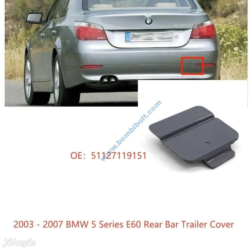 BMW E60 E61 hátsó lökhárító vonószem takaró fedél, 51127119151