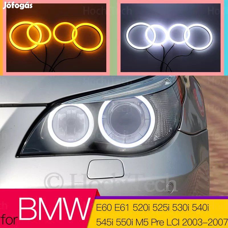 BMW E60 / E61 Angel Eyes Dual Color / jégfehér Opál led