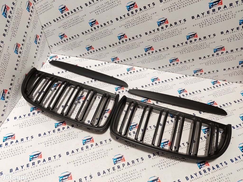BMW E90 E91 sedan touring új matt dupla pálcás fekete vese hűtőrács -