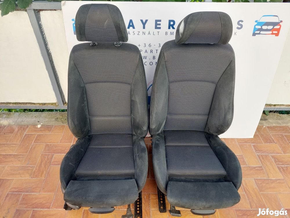 BMW E90 fekete szürke alcantara combtámaszos sport ülés