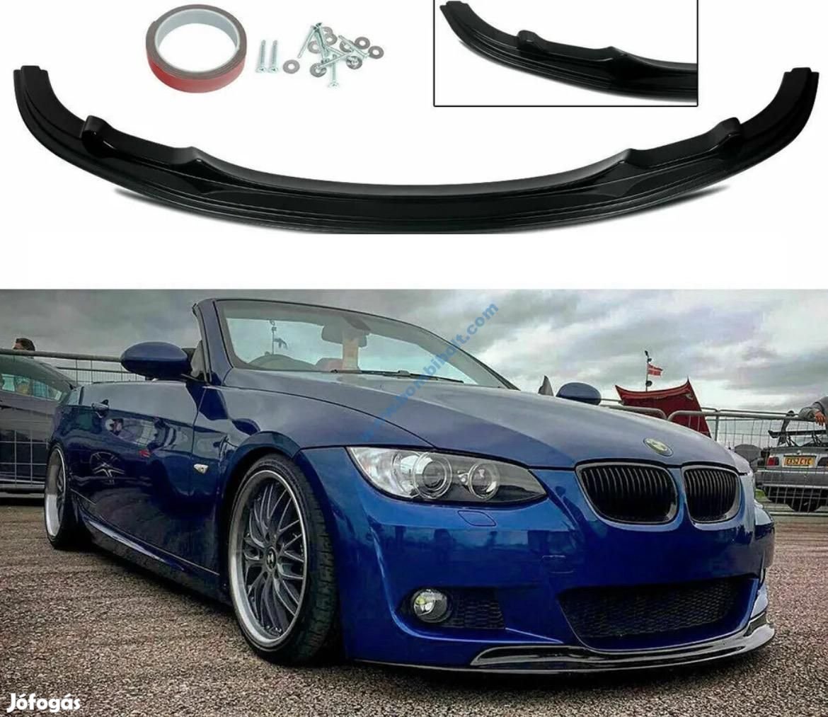 BMW E92 E93 pre Lci lökhárító toldat, fényezett fekete 2006-2010