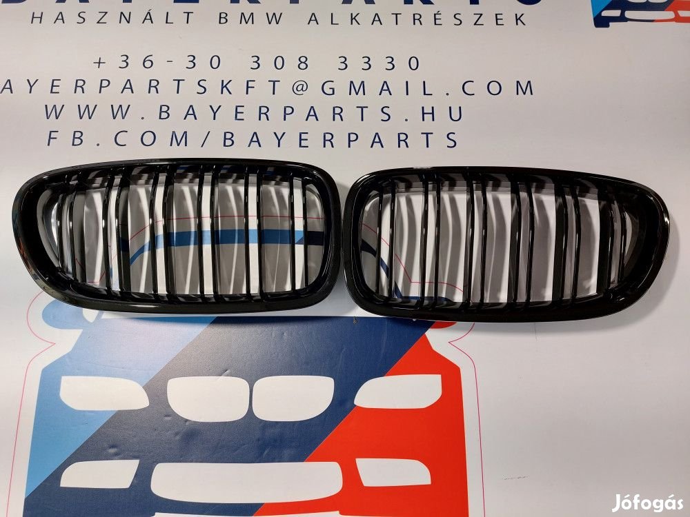 BMW F10 F11 új fényes fekete dupla rácsos vese hűtőrács