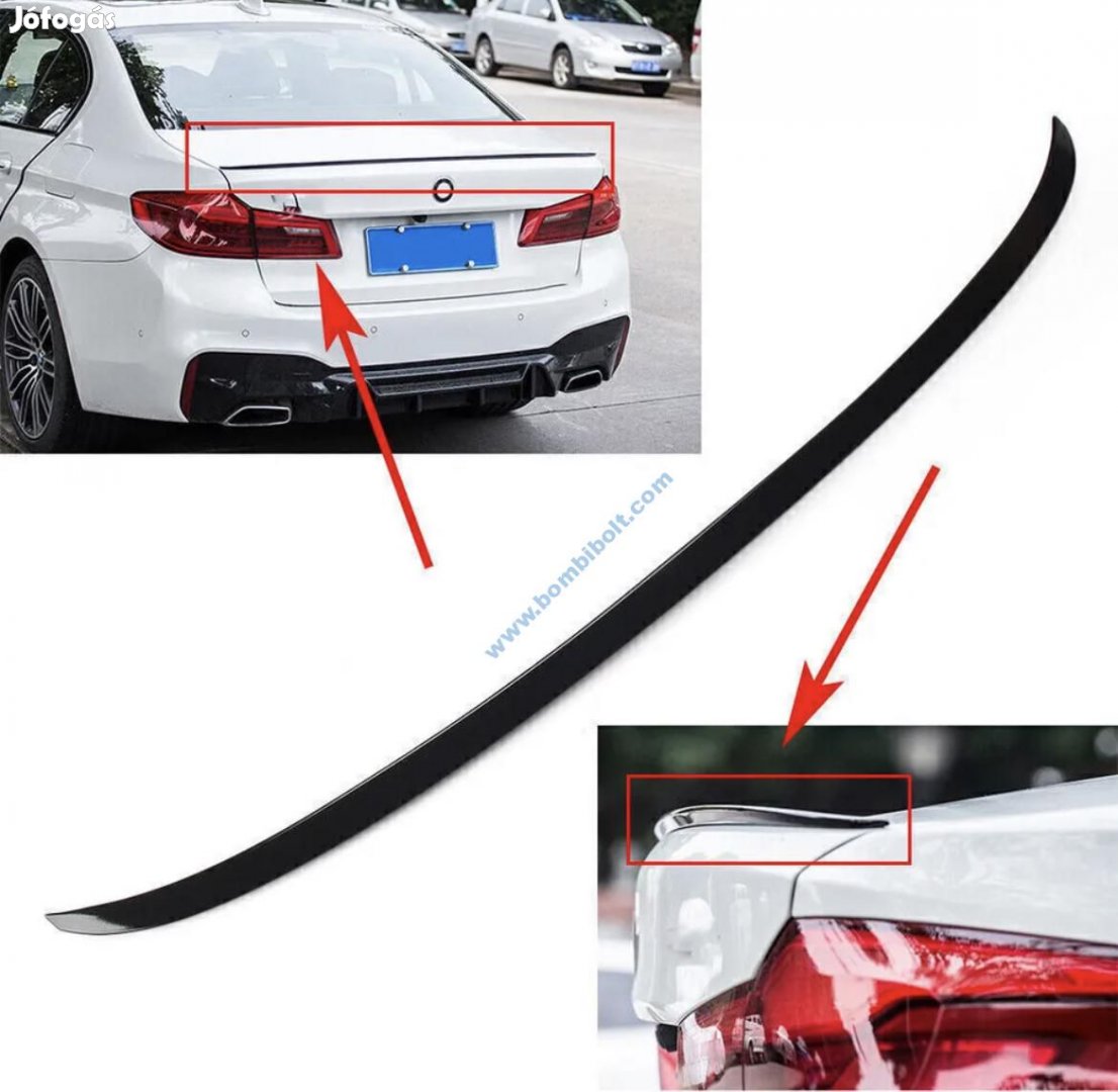 BMW G30 G38 F90 M5 spoiler / szárny, fényes fekete 2017-2023