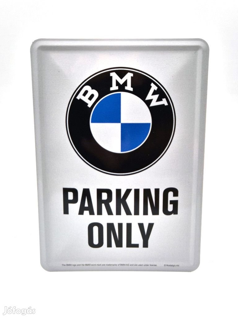 BMW Parking only fémplakát  fém képeslap tábla (10x14cm)