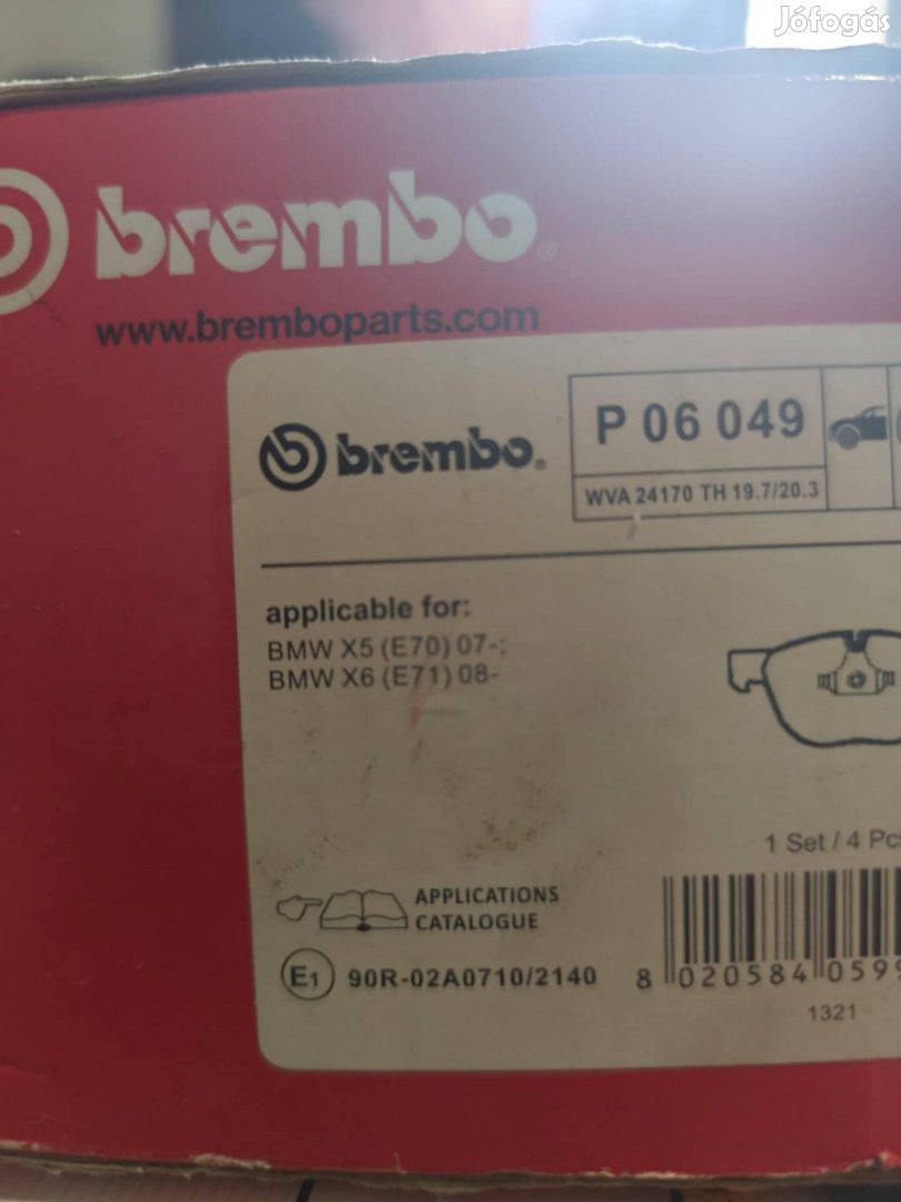 BMW X5 F15-16 Brembo Első Betétek+Szenzor