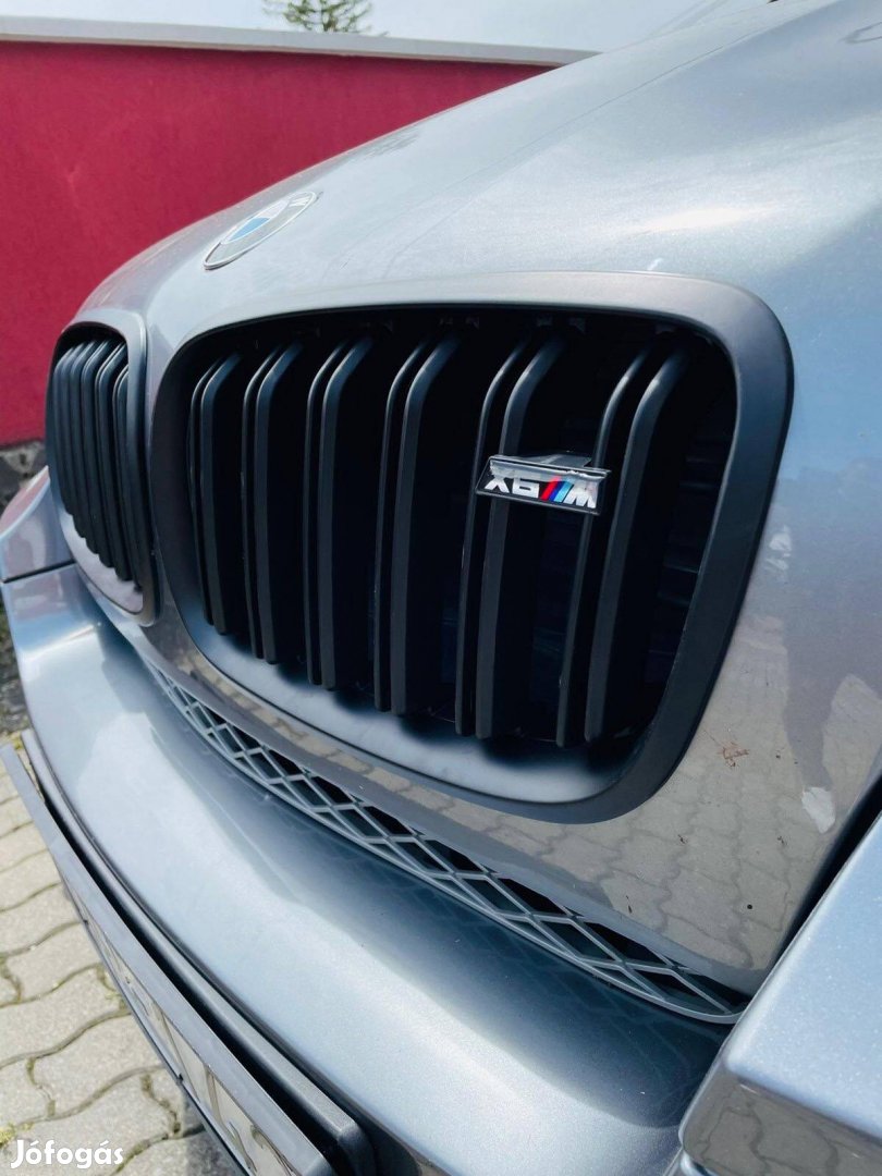 BMW X5 X6 (E70 E71 E72) díszrács / vese matt fekete dupla pálca /M log