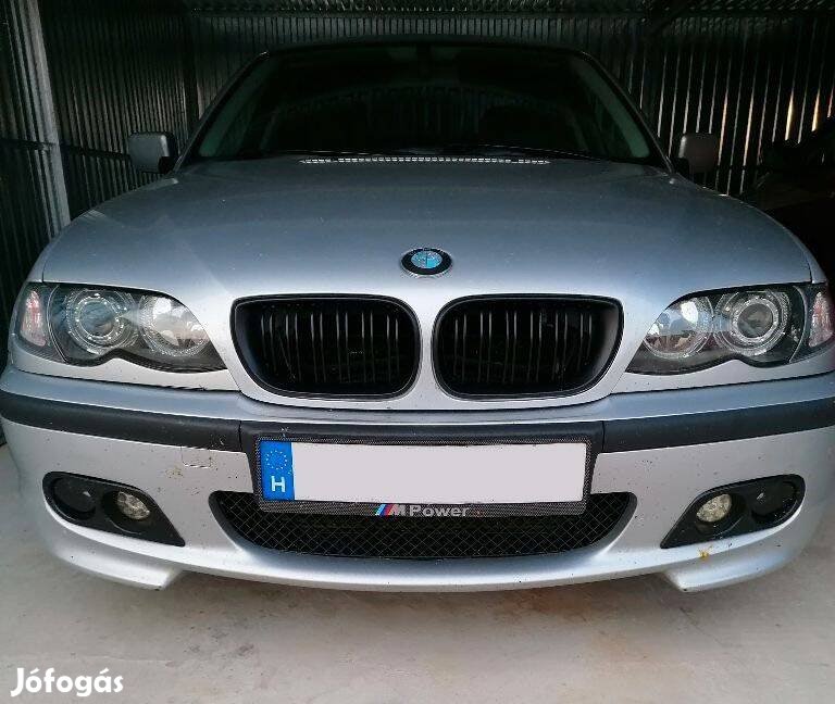 BMW e46 face sedan/touring vese hűtőrács dupla pálcás matt fekete