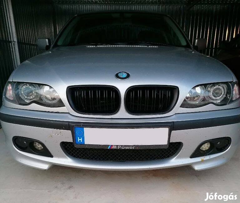 BMW e46 face sedan/touring vese hűtőrács dupla pálcás matt fekete