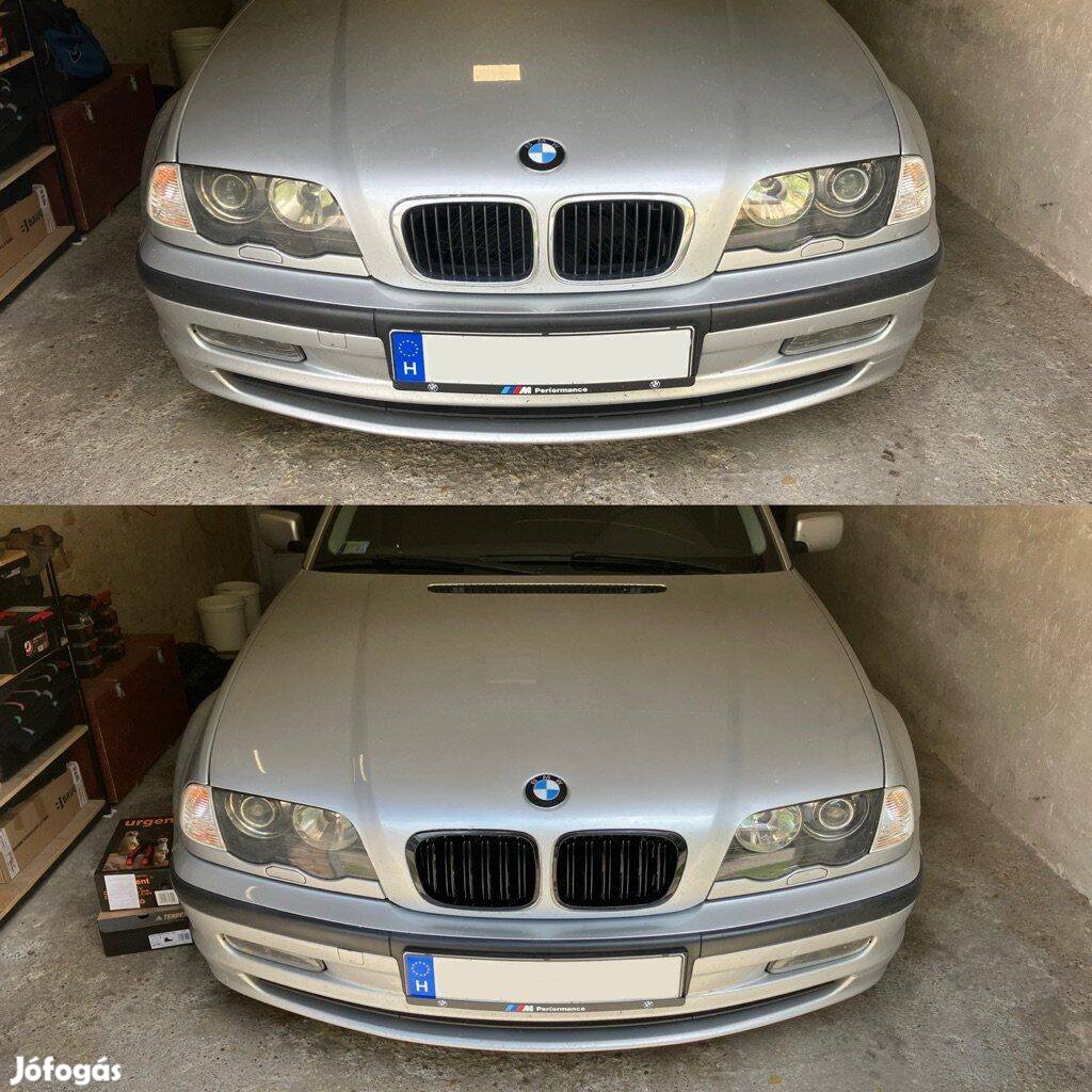 BMW e46 pre sedan/touring hűtőrács vese lakk fekete dupla pálca egyene