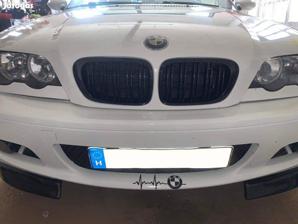 BMW e46 preface coupe/cabrio vese hűtőrács 2x5 dupla pálca lakk fekete