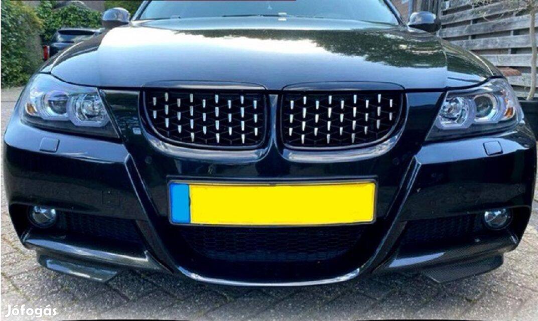 BMW e90 e91 preface hűtőrács díszrács vese Diamond fekete/szatén