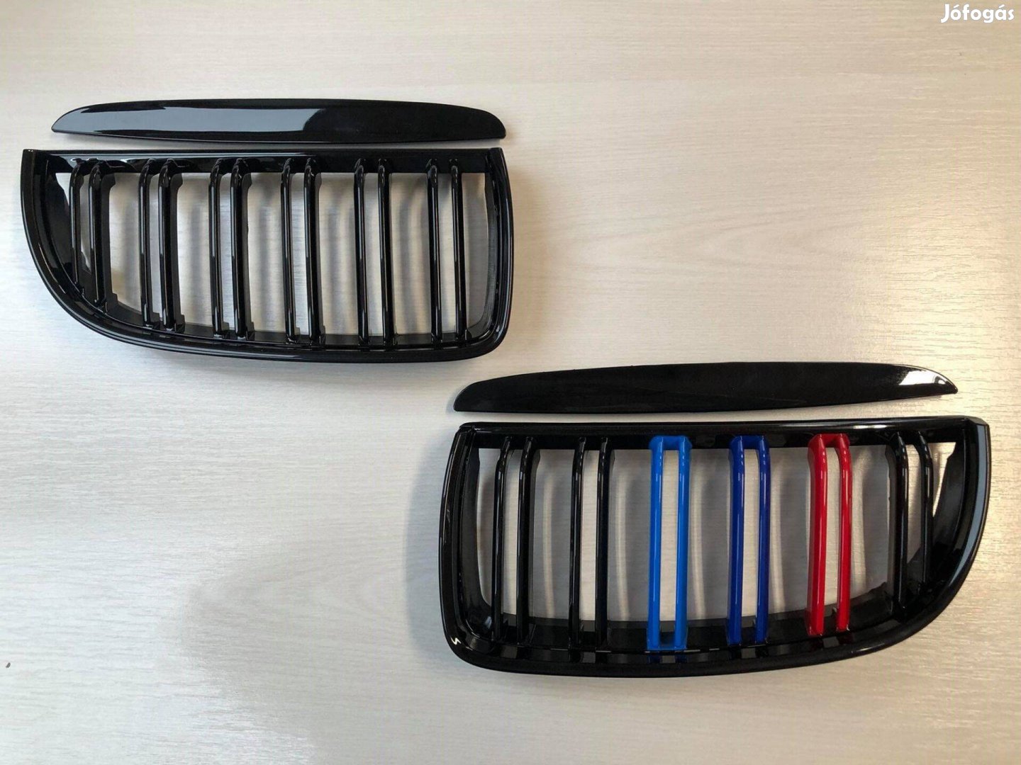BMW e90 e91 preface vese hűtőrács lakk fekete dupla pálcás /M festés