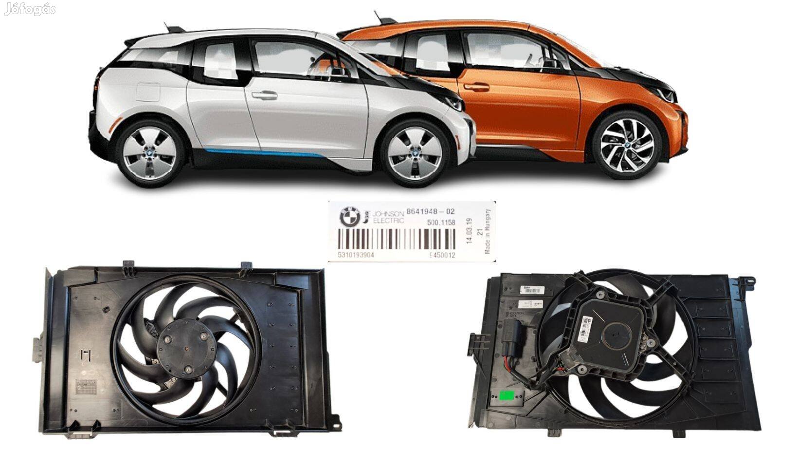 BMW i3 hűtő ventillátor keret lapát motor, cikkszám 864194802