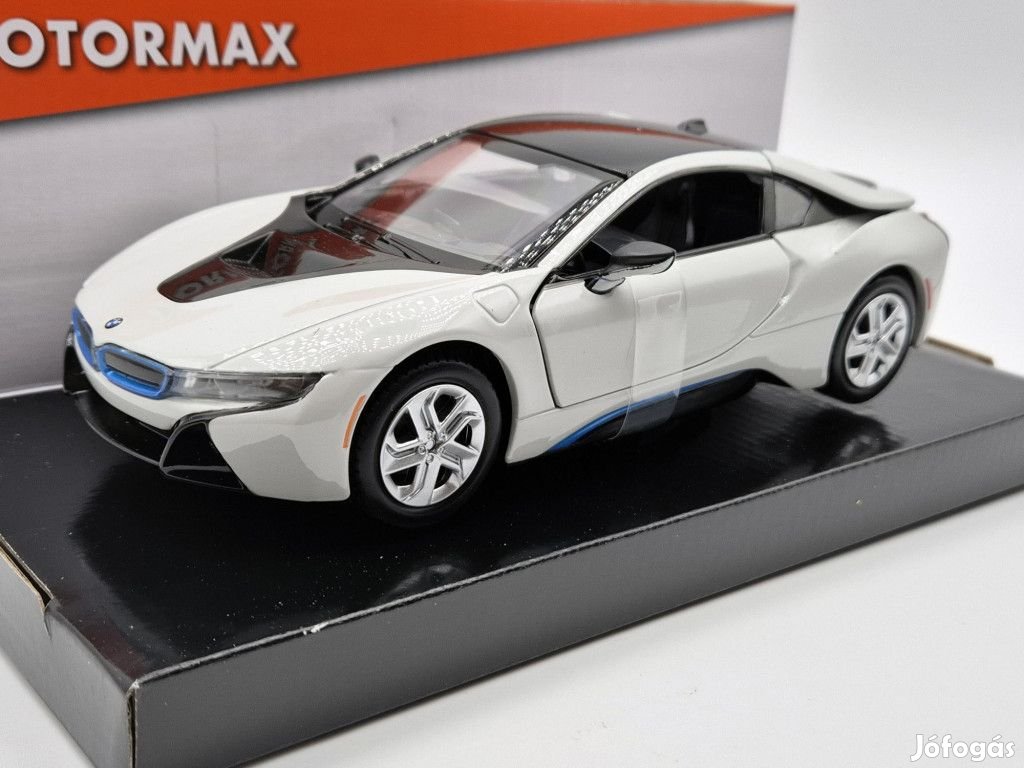 BMW i8 coupe 2018 - fehér - Motormax modellautó 1:24