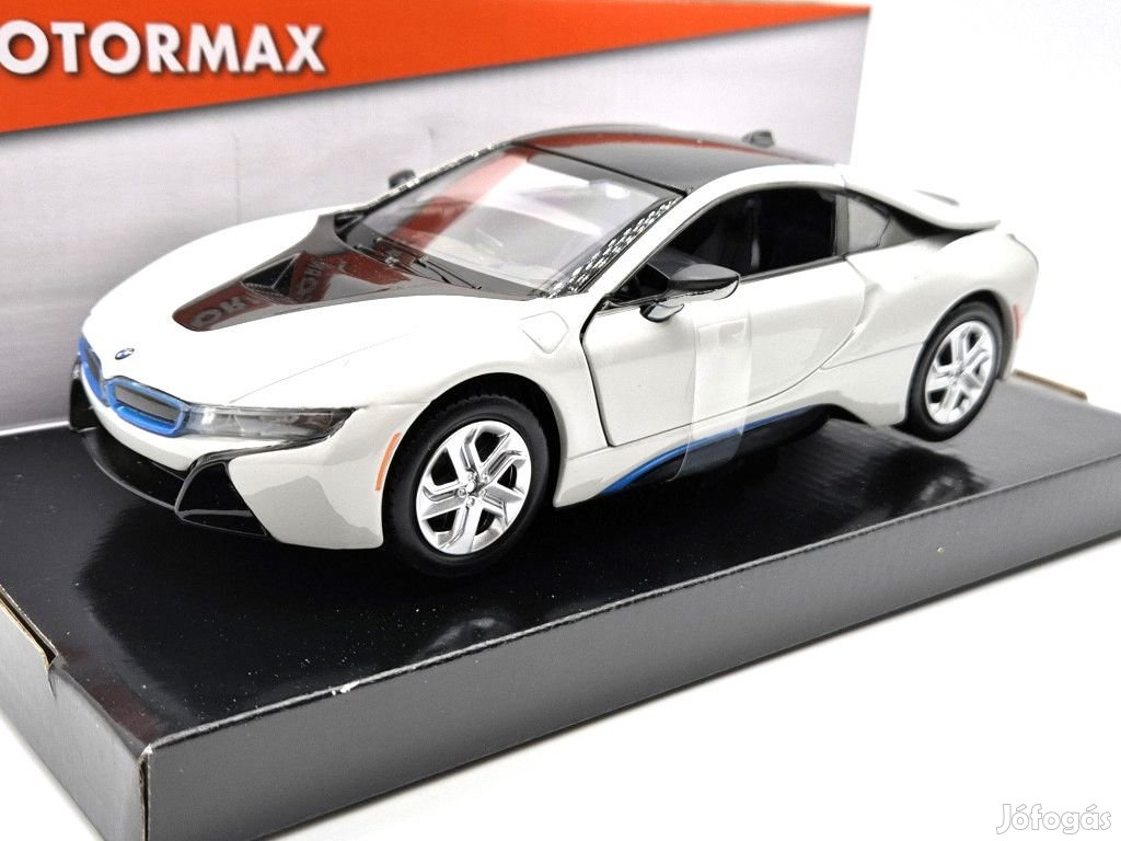 BMW i8 coupe 2018 - fehér - Motormax modellautó 1:24