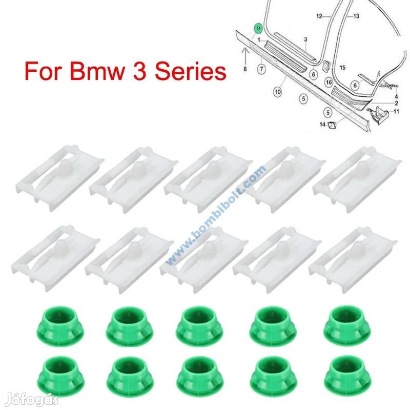 BMW küszöb díszléc rögzítő patent E36, E46, E90, E91,  51711932996 +