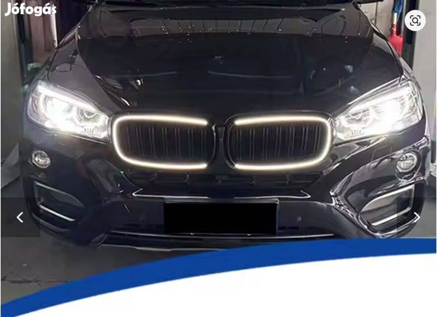 BMW x5 x6 ( F15 F16 ) vese hűtőrács lakk fekete dupla pálcás LED körbe