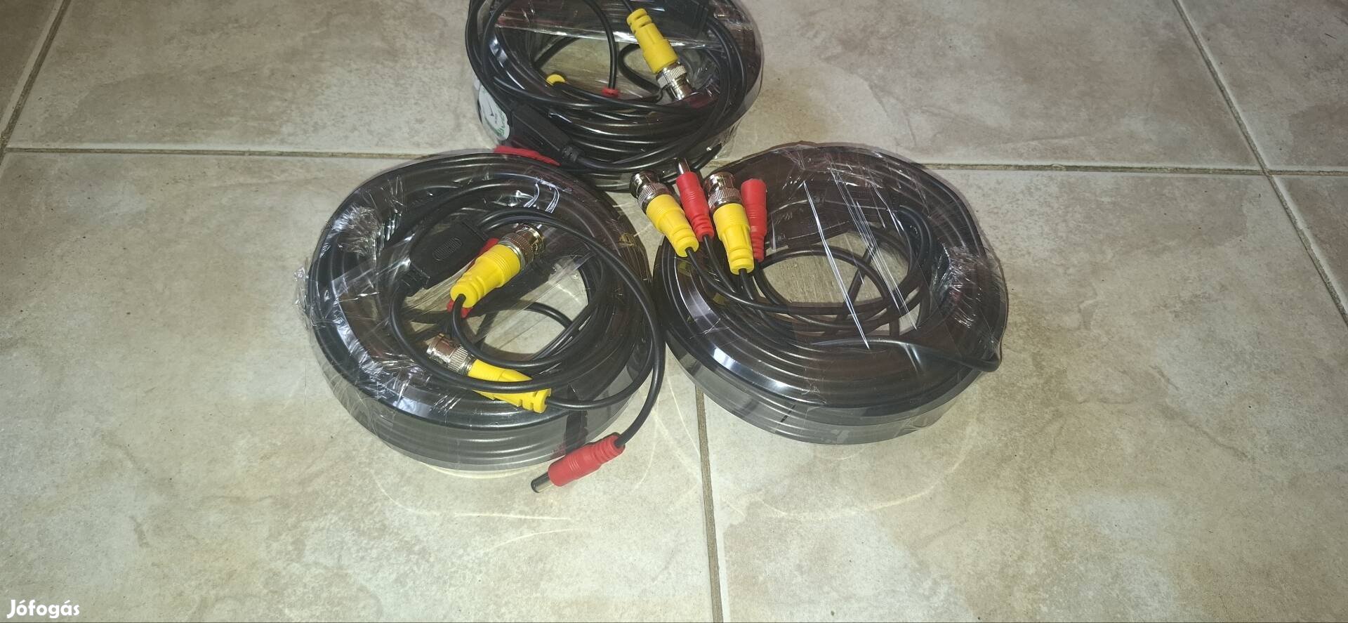 BNC DC táp kábel 20m, HD kamerákhoz