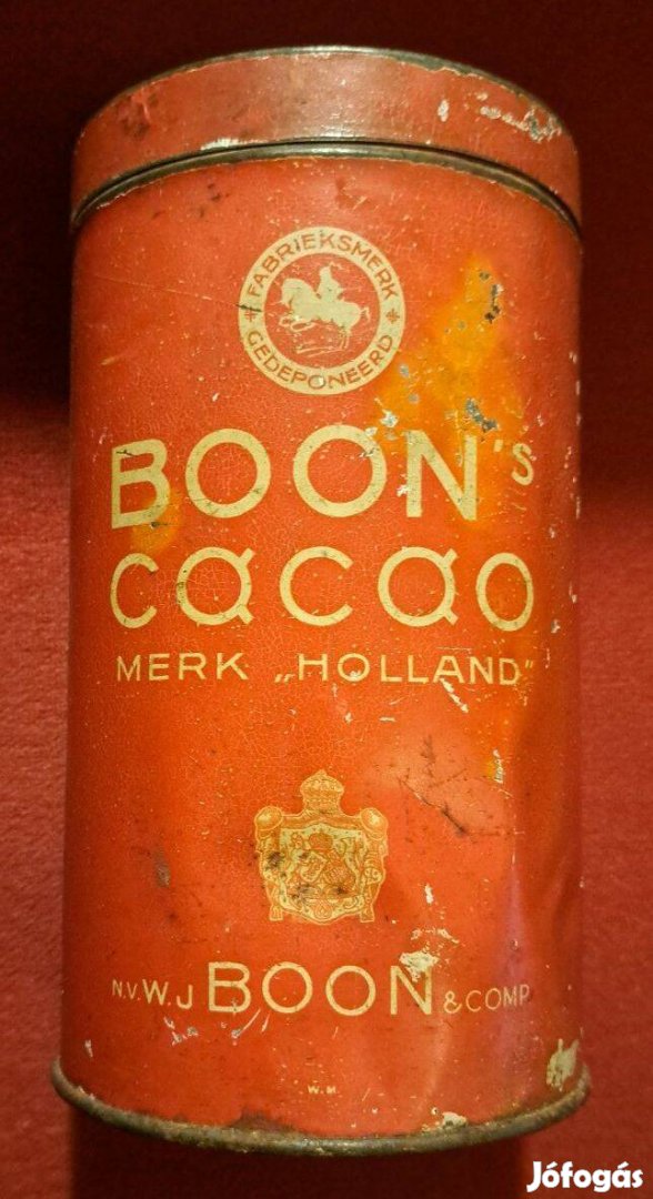 BOON&Cacao Merk Holland nagyméretű fém doboz