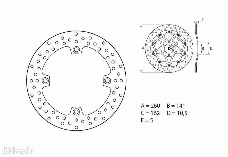 BREMBO Serie Oro Kerek Fix Fék Tárcsa