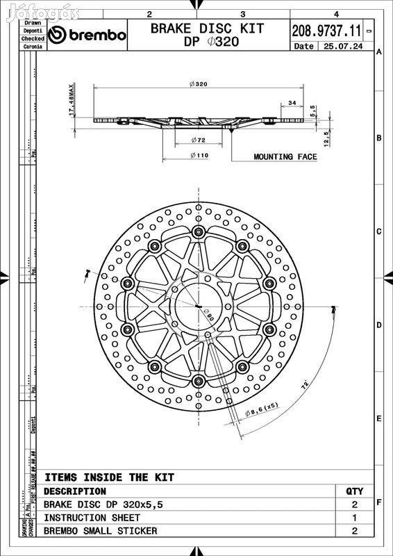 BREMBO UPGRADE Supersport úszó féktárcsa pár - 208973711