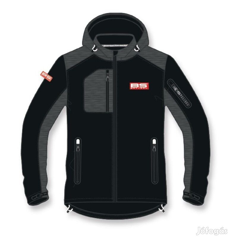 BS BATTERY BS Factory Softshell Dzseki - Fekete/Szürke, L méret