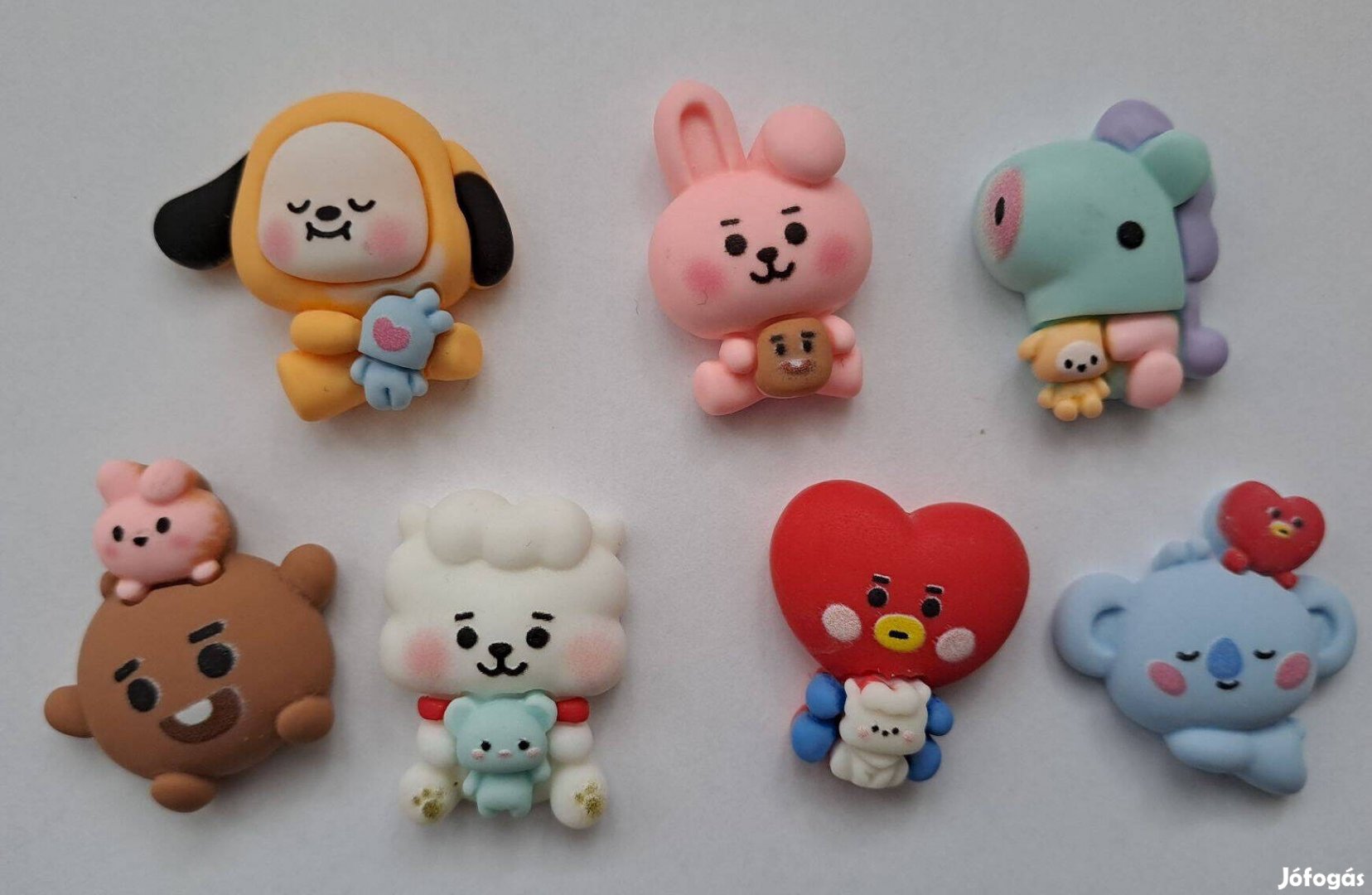 BTS BT21 kpop műanyag figura dísz 7 db-os Új