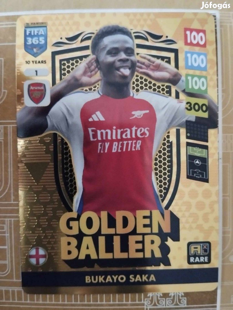 B. Saka (Arsenal) FIFA 365 2025 Golden Baller Top Master focis kártya