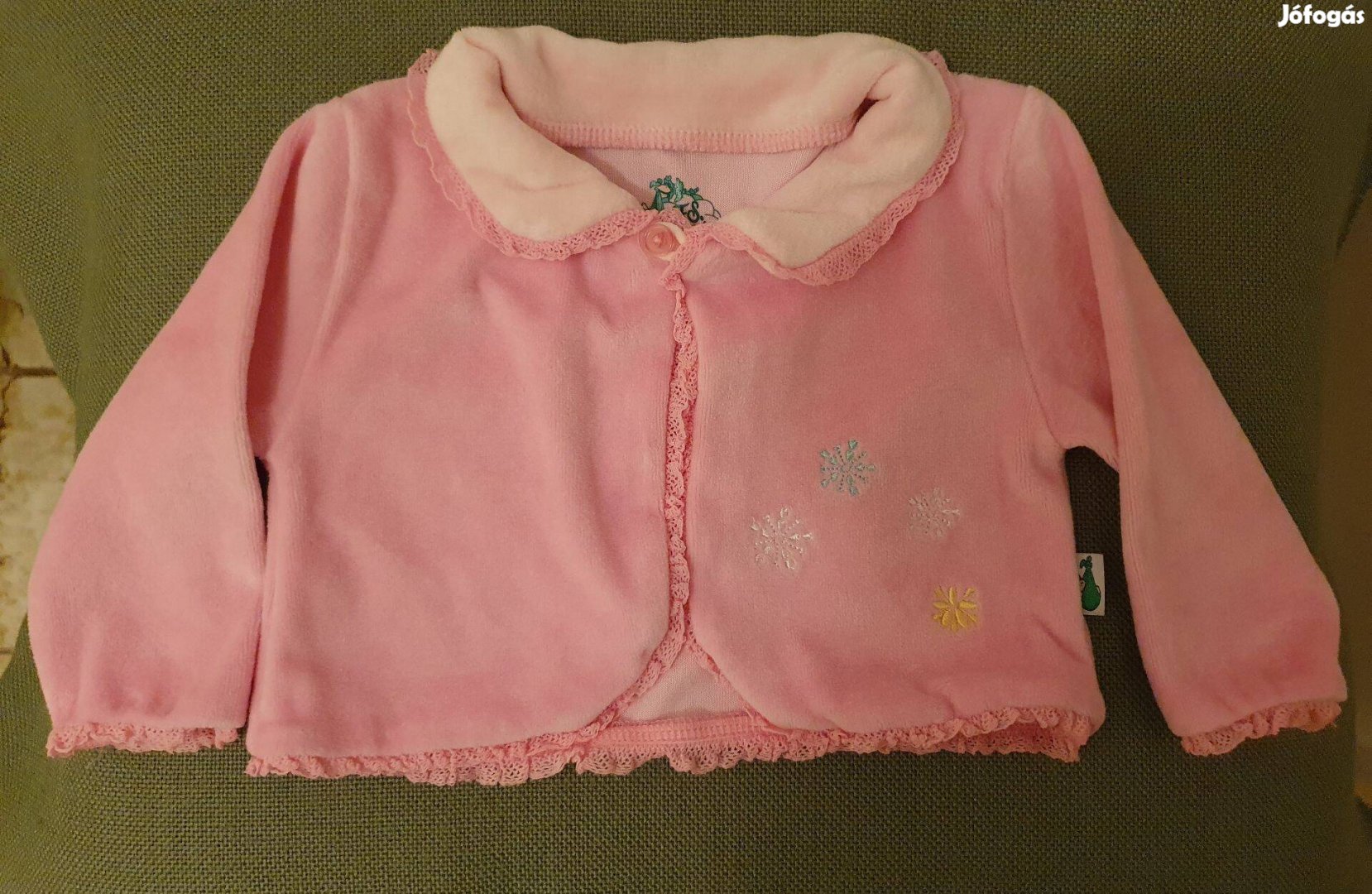 Babakardigán, plüss, rózsaszín, 68