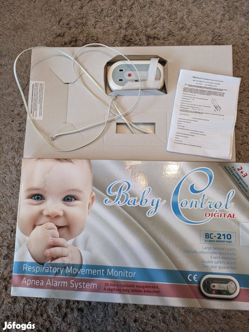 Baby Control BC-210 légzésfigyelő 2 érzékelőlapos gyári garis