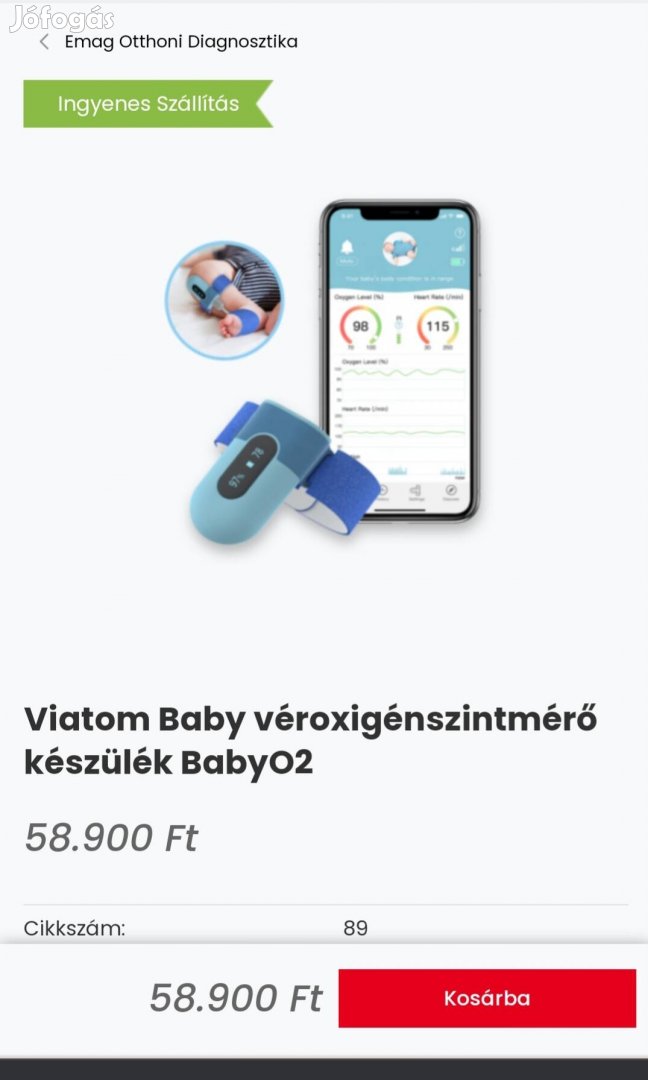 Baby véroxigénszint mérő