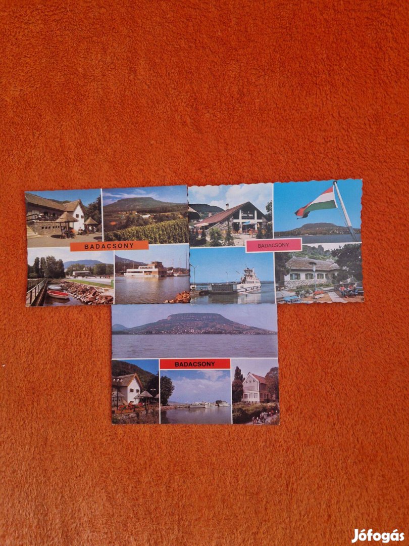 Badacsony képeslapok 1983. 3db