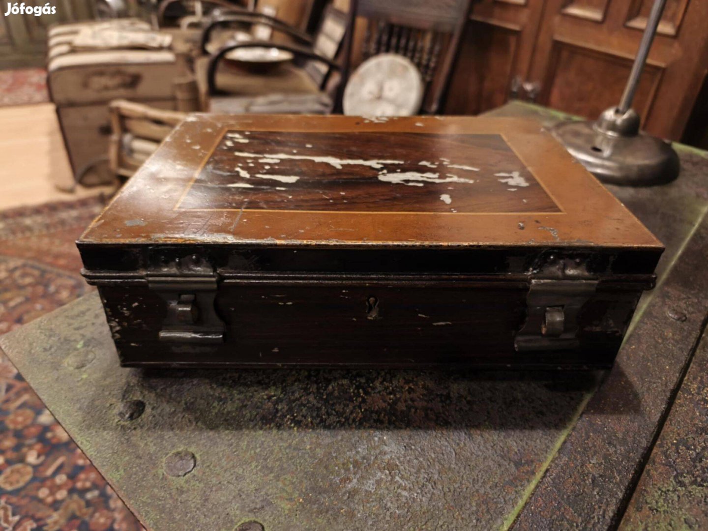 Bádog kazetta, irattartó kazetta, közepes méretű levél