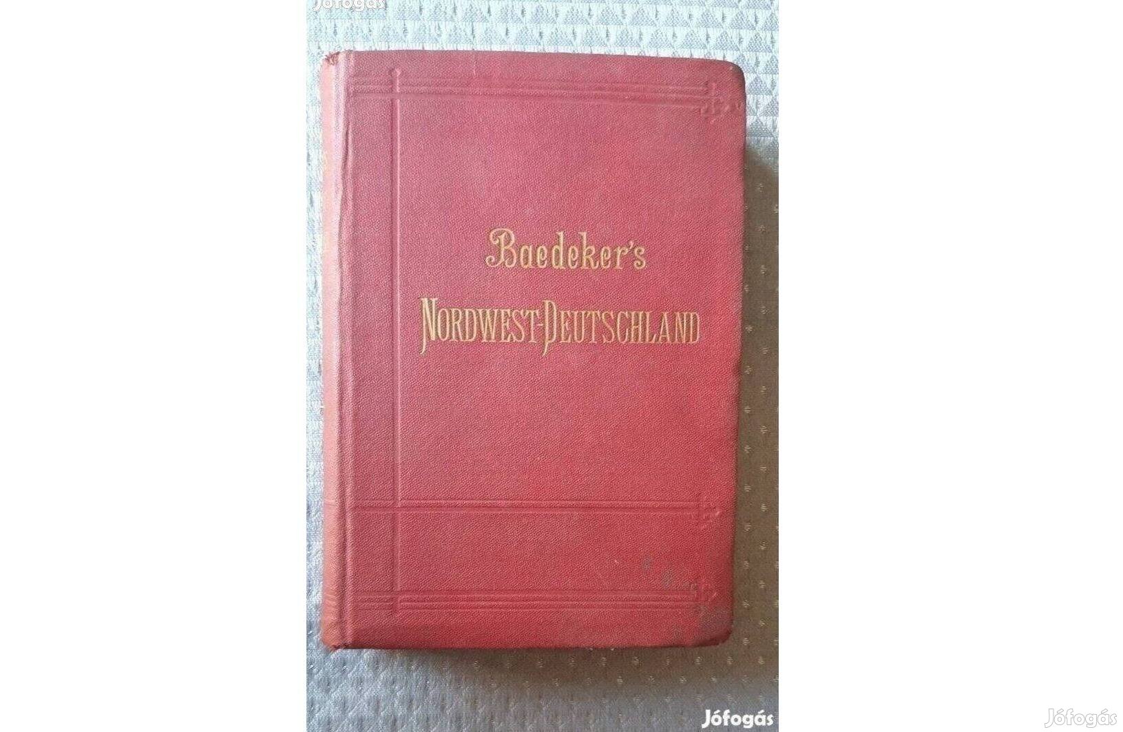 Baedeker's Nordwest-Deutschland 1902 antik német nyelvű könyv