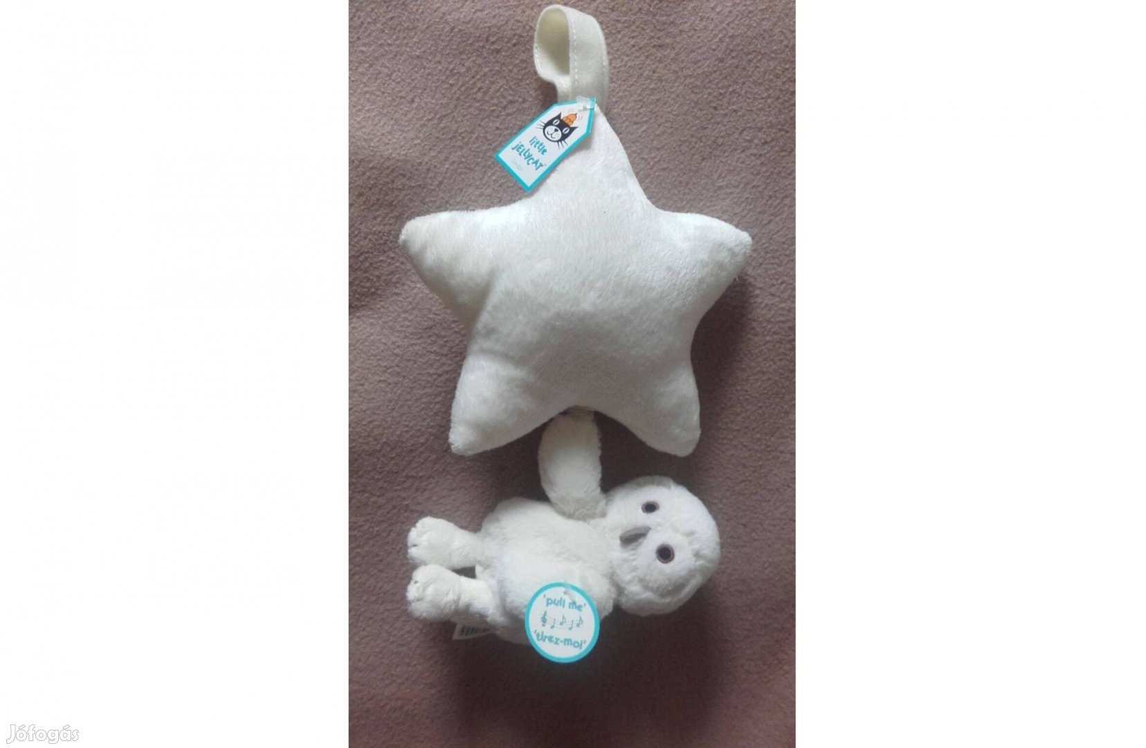Baglyos kiságyfüggó, zenélő, Új, Jellycat, 30 cm