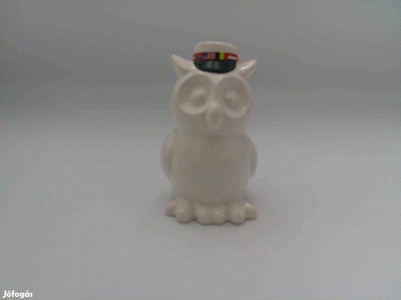 Bagoly figura, porcelán persely