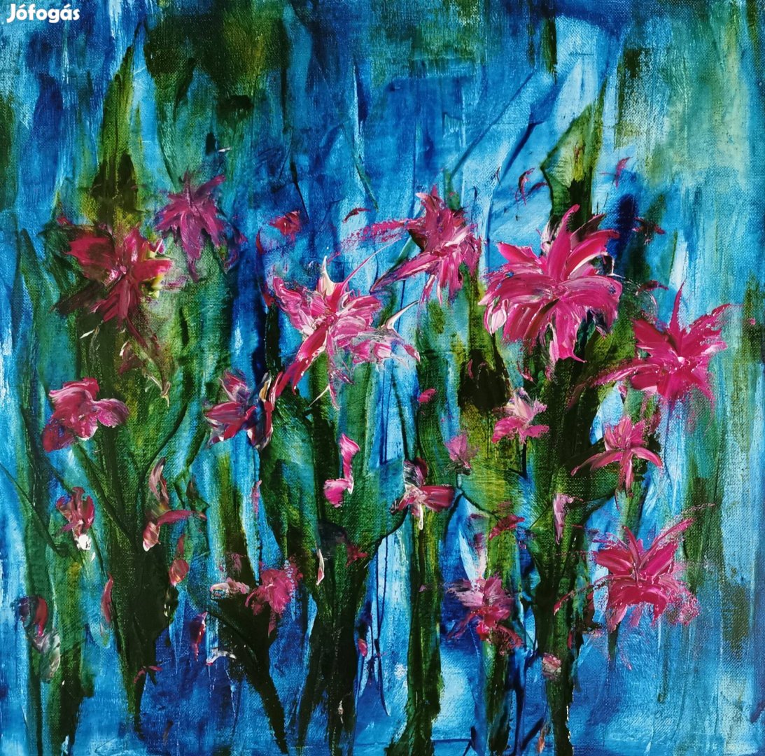 Baján Ildikó festmény 50 x 50 cm. Álmodozó énem