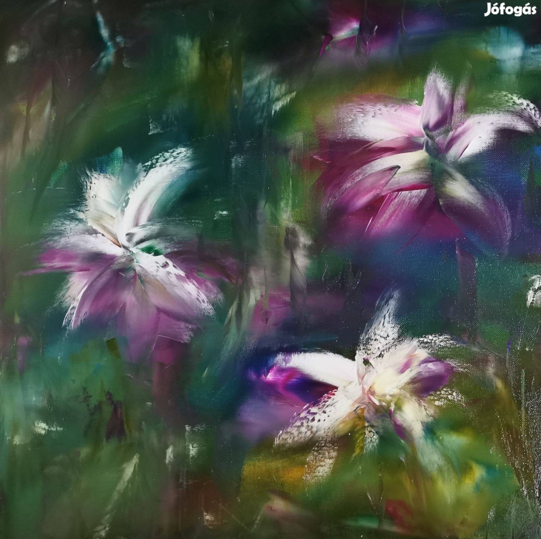 Baján Ildikó festmény 50 x 50 cm. Az éjszaka csendje