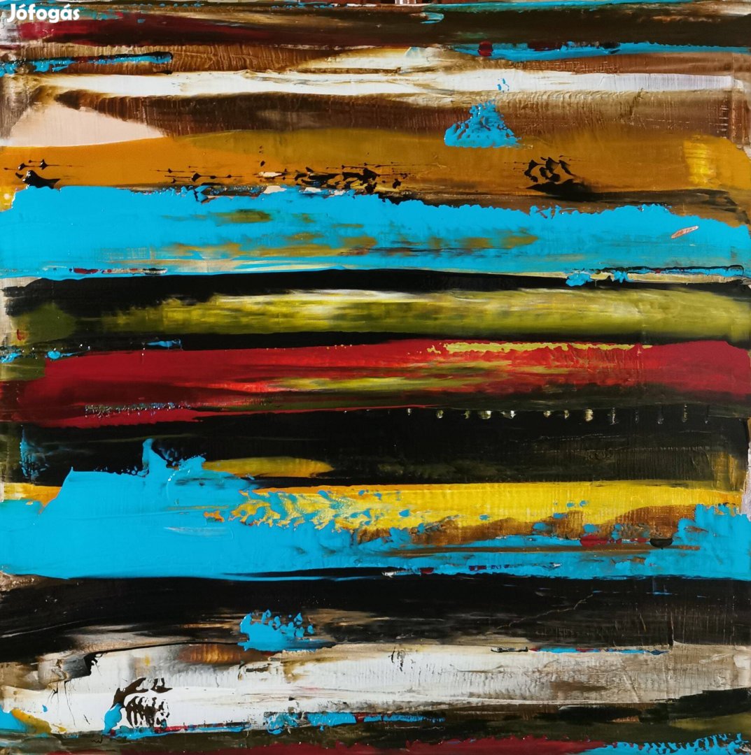 Baján Ildikó festmény 50 x 50 cm. Ősi horizont 2