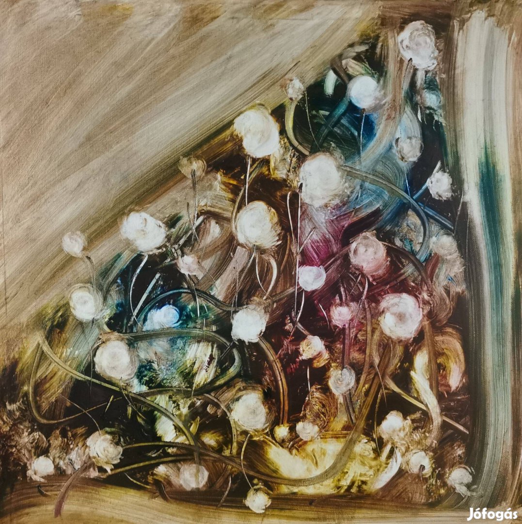 Baján Ildikó festmény 50 x 50 cm. Rejtett szoba, nyitott