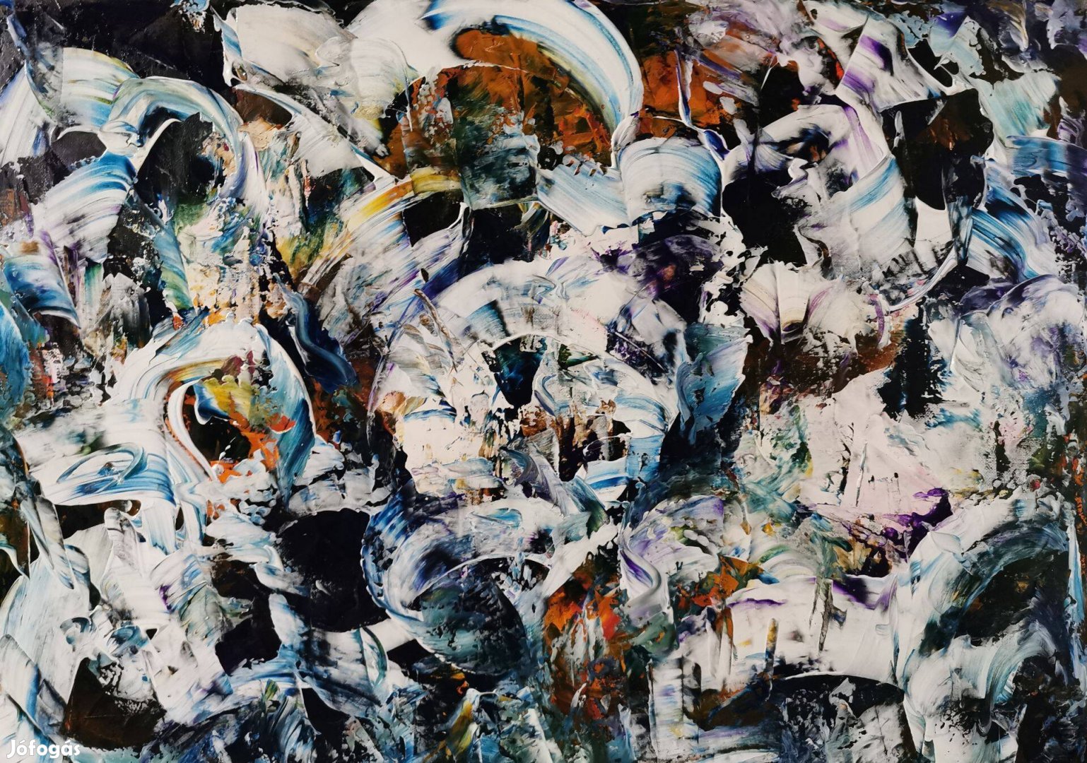 Baján Ildikó festmény 50 x 70 cm. Láthatatlan világokból jött ecsetvon