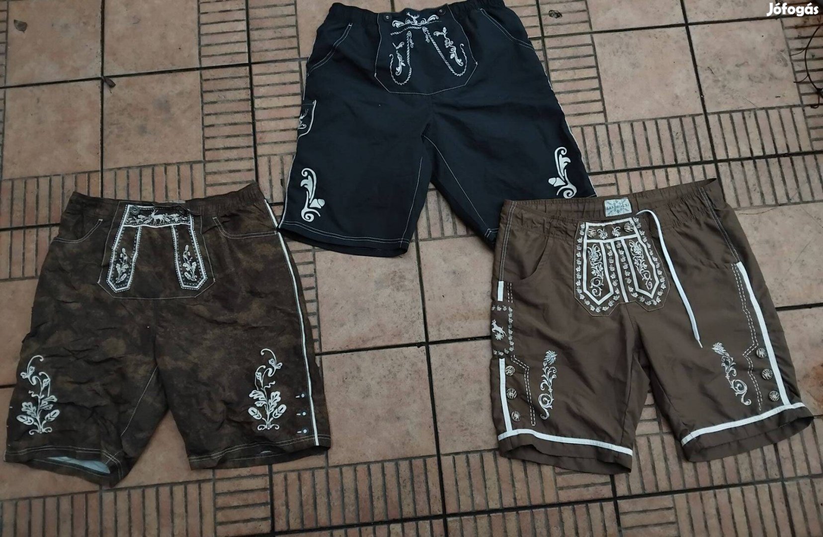 Bajor mintás térdnadrág német rövid nadrág úszónadrág L XL 3db