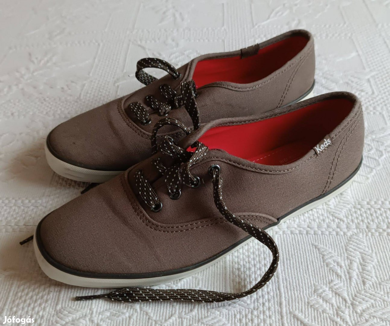 Bájos Barna Keds Vászon Női Tornacipő Szabadidőcipő 37,5