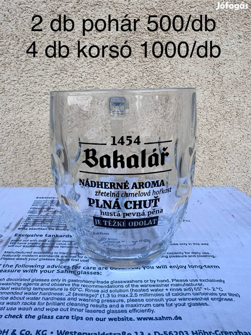 Bakalar pohár és korsó