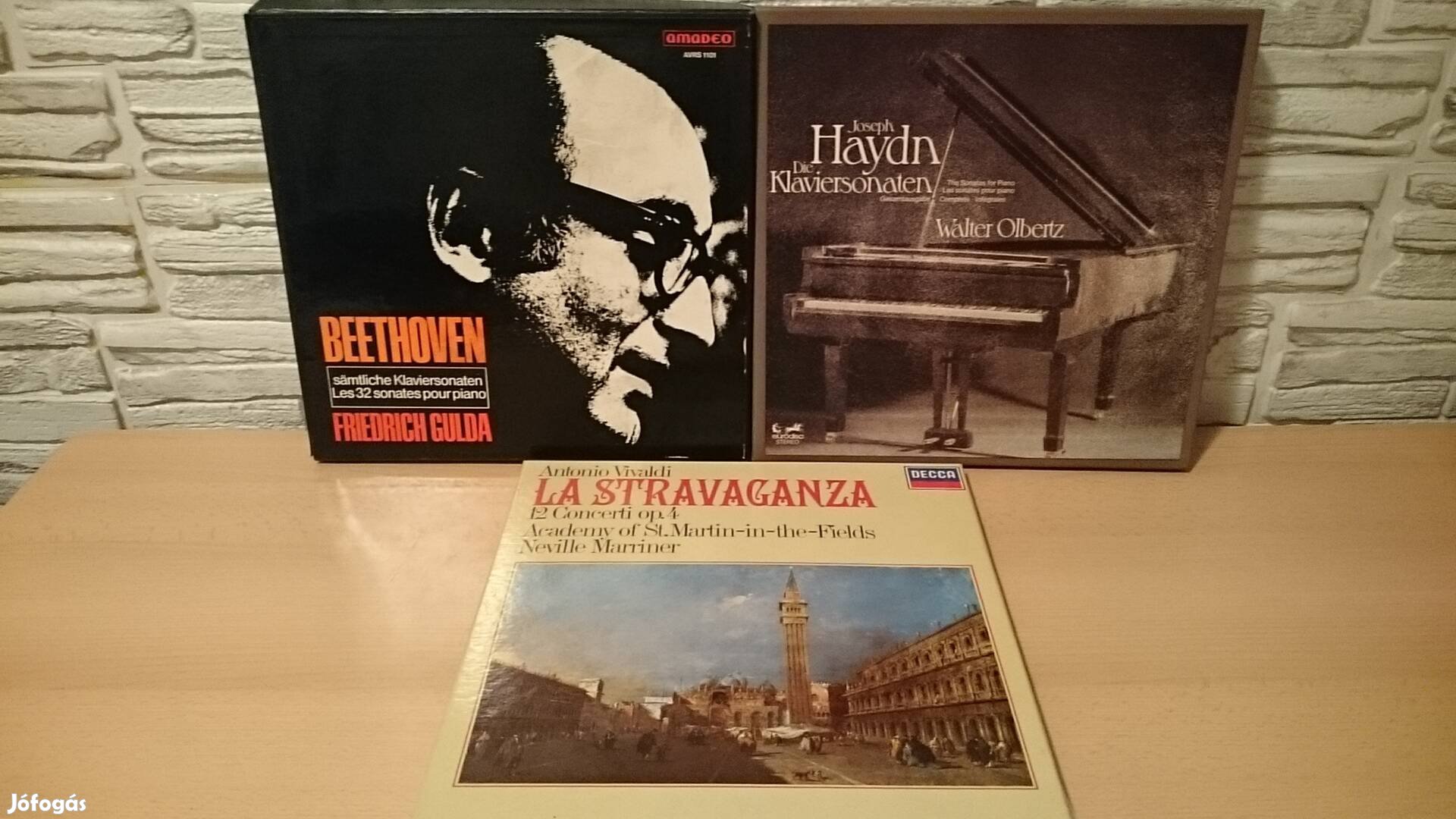 Bakelit vinyl díszdobozos Beethoven Haydn Vivaldi, új, első kiadás!