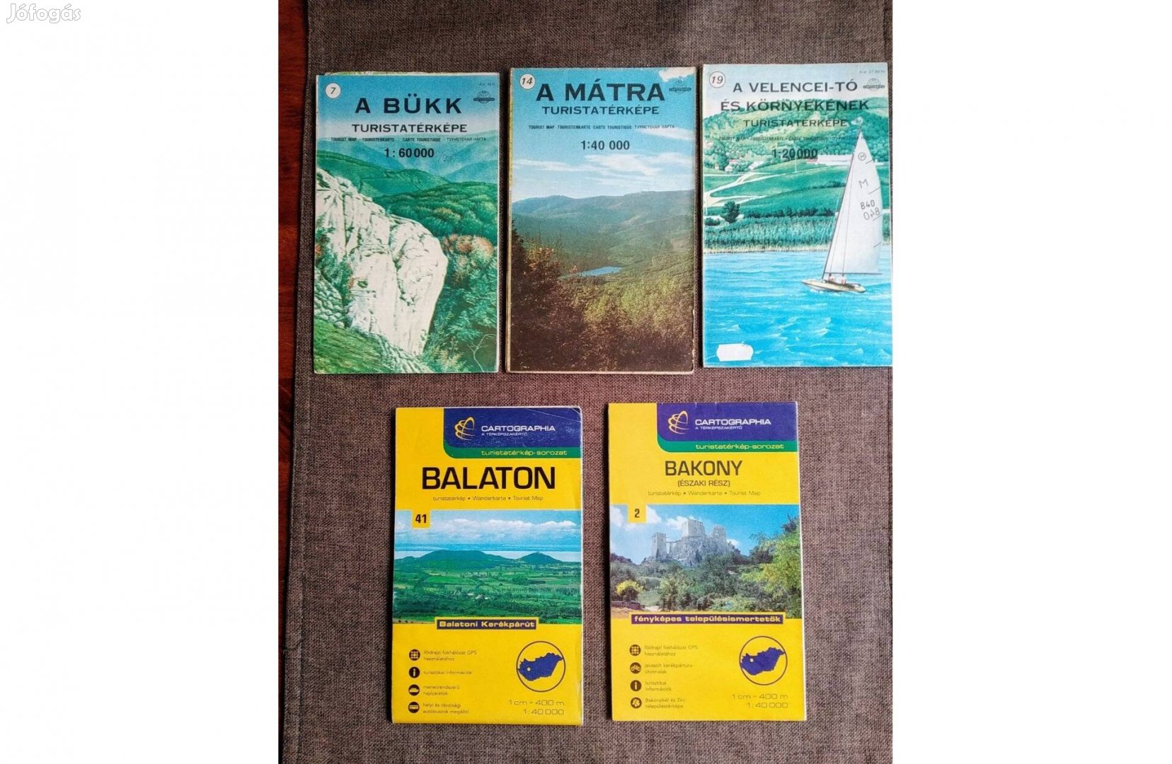 Bakony Velencei tó Balaton Mátra Bükk turista térkép Sok