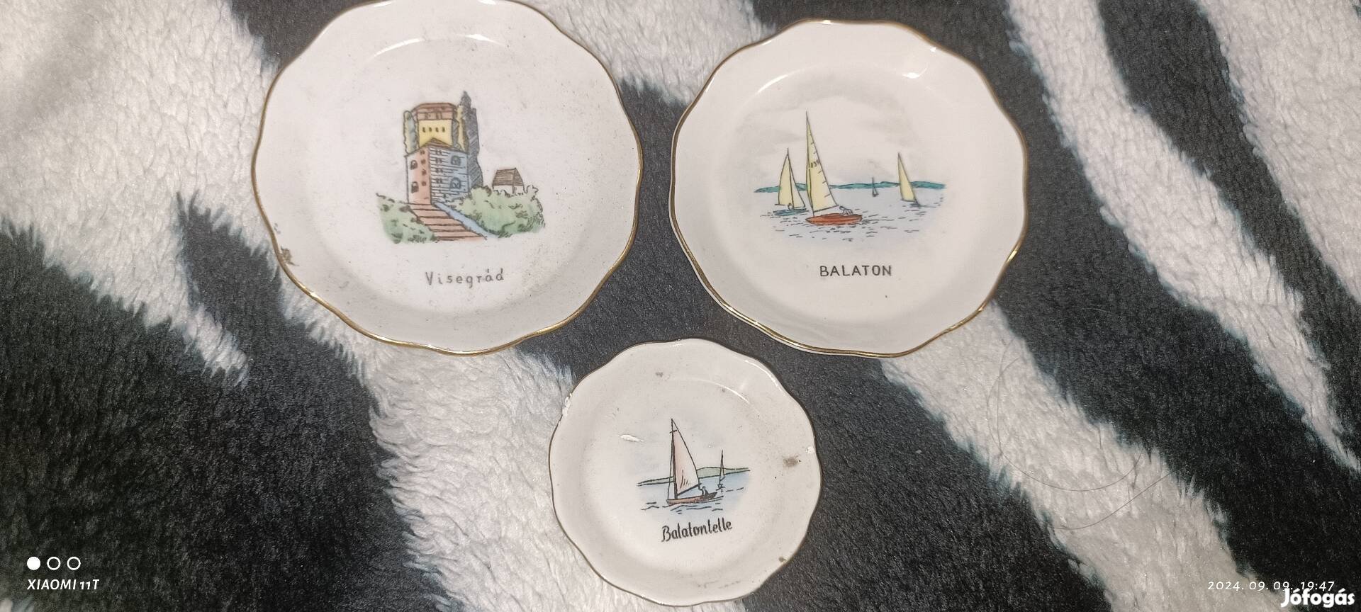 Balaton +Balatonlelle +Visegrád aquincumi porcelánok. Posta 