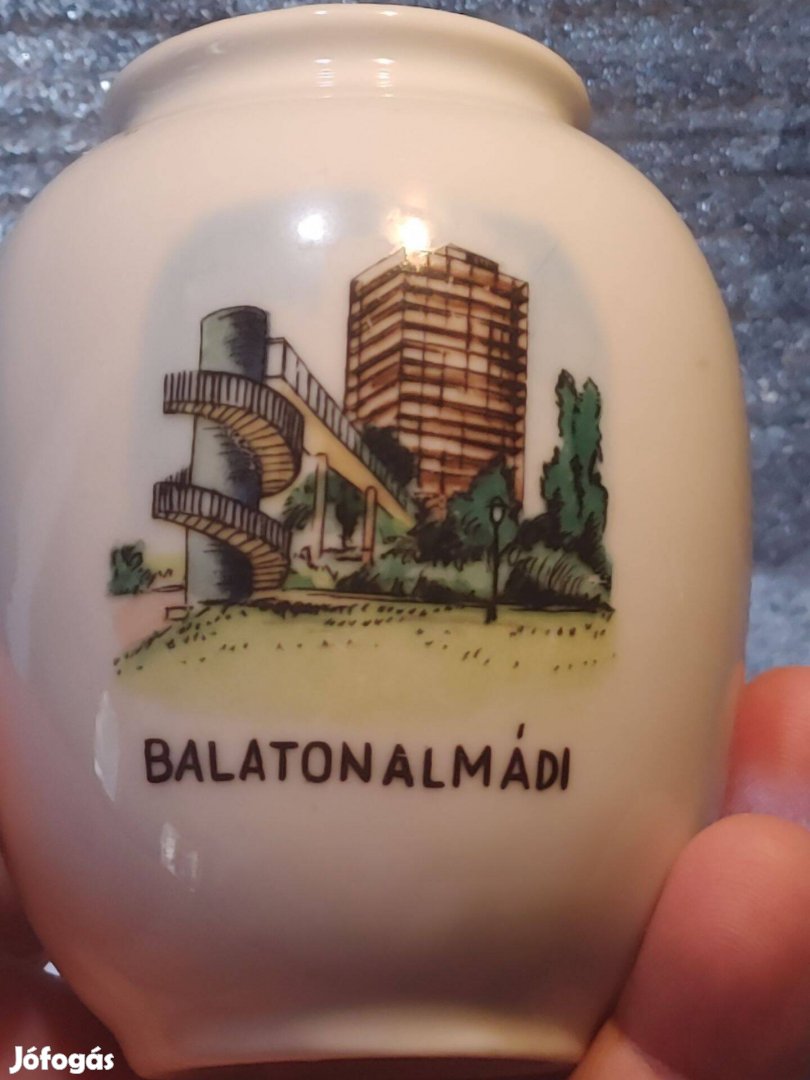 Balatonalmádi Hotel Auróra 1970 retro emlék váza
