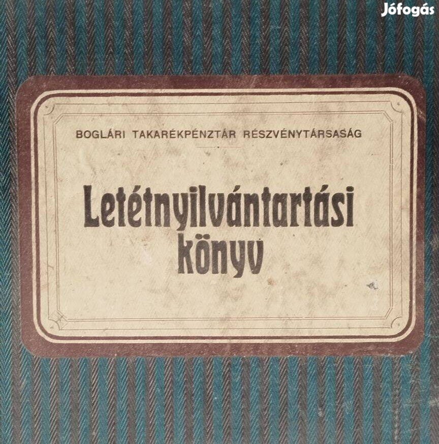 Balatonboglár "Boglári Takarékpénztár Rt.Letétnyilvántartás