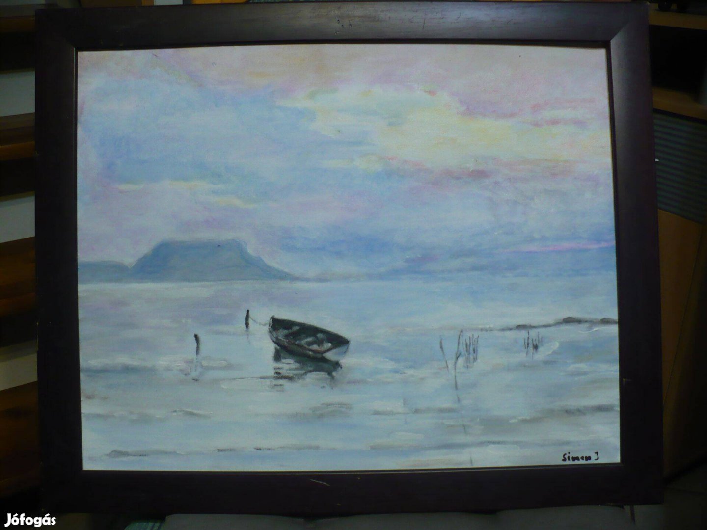 Balatoni csendélet akril festmény